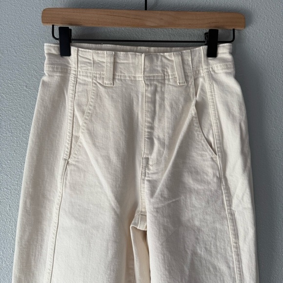 Madewell Tapered Denim Trousers Vintage Ivory Relaxed High Waist US 23 NWT - Picture 12 of 14